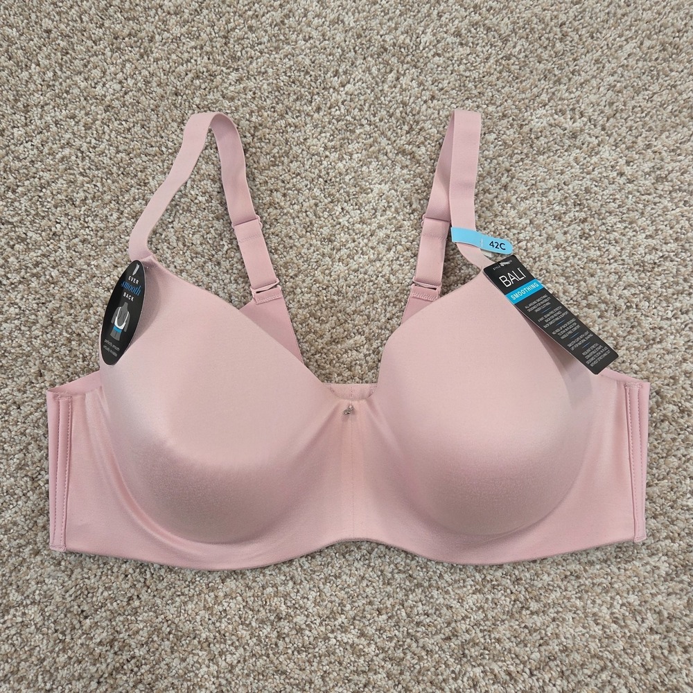 Bali 42C One Smooth U Back Smoothing Underwire Formed Convertible Bra DF6560